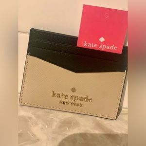 Black & Beige Kate Spade Card Holder - perfect condition- never used